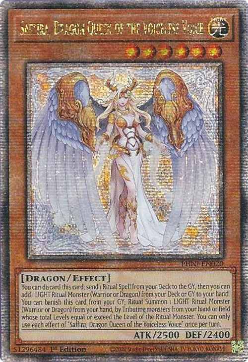 Saffira, Dragon Queen of the Voiceless Voice [PHNI-EN020] Quarter Century Secret Rare | Exor Games Truro