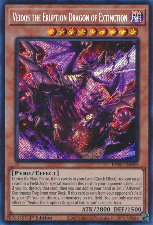 Veidos the Eruption Dragon of Extinction [PHNI-EN090] Secret Rare | Exor Games Truro