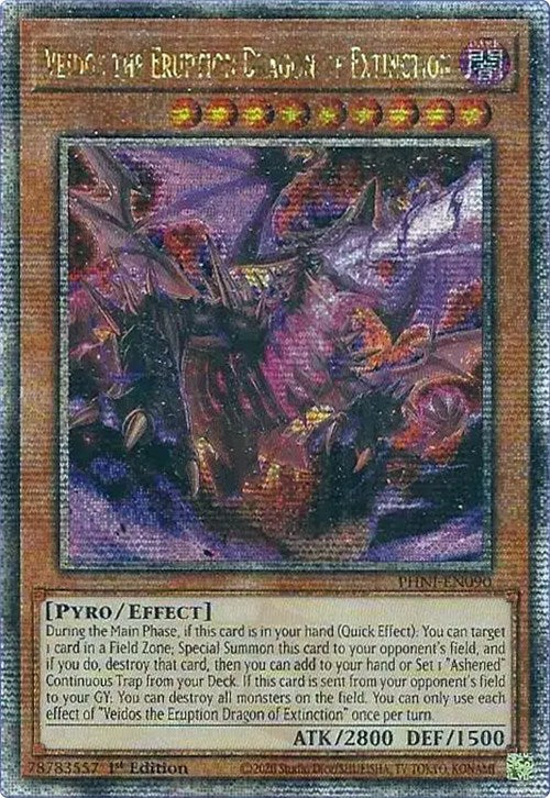 Veidos the Eruption Dragon of Extinction [PHNI-EN090] Quarter Century Secret Rare | Exor Games Truro