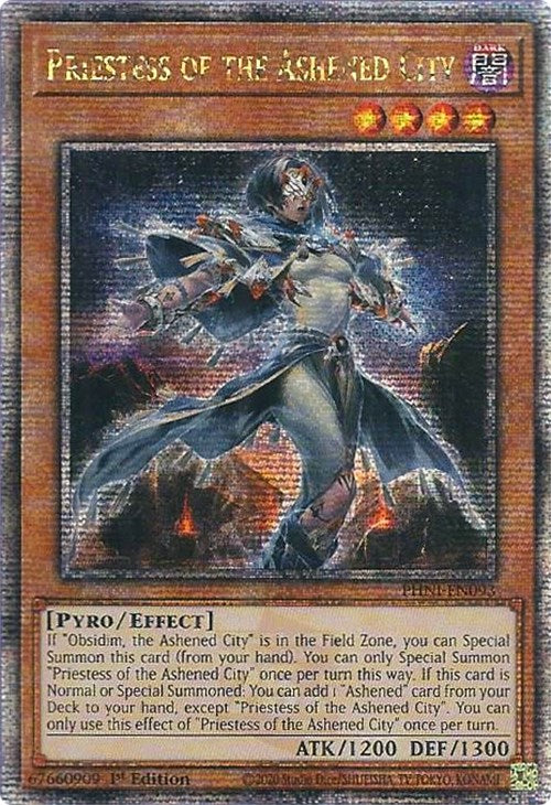 Priestess of the Ashened City [PHNI-EN093] Quarter Century Secret Rare | Exor Games Truro