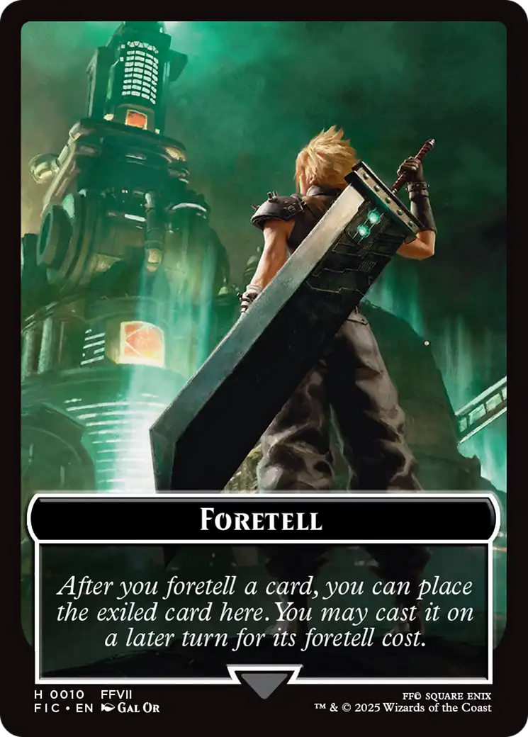 Foretell // Treasure Double-Sided Token (Surge Foil) [FINAL FANTASY Commander Tokens] | Exor Games Truro
