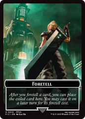 Foretell // Treasure Double-Sided Token (Surge Foil) [FINAL FANTASY Commander Tokens] | Exor Games Truro