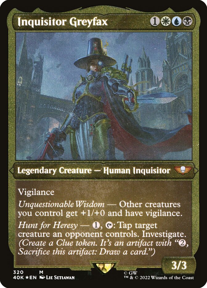 Inquisitor Greyfax (Display Commander) (Etched Foil) [Warhammer 40,000] | Exor Games Truro
