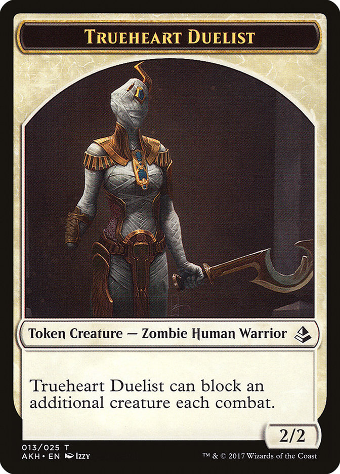 Zombie // Trueheart Duelist Double-Sided Token [Amonkhet Tokens] | Exor Games Truro