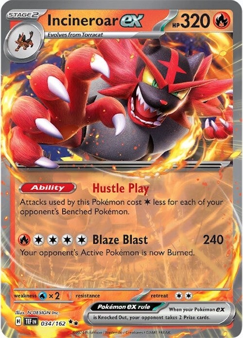 Incineroar ex (034/162) [Scarlet & Violet: Temporal Forces] | Exor Games Truro