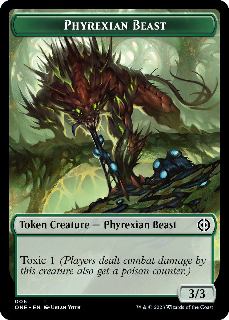 Phyrexian Mite (012) // Phyrexian Beast Double-Sided Token [Phyrexia: All Will Be One Tokens] | Exor Games Truro