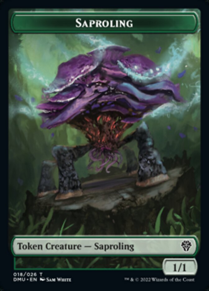 Saproling // Dragon Double-Sided Token [Dominaria United Tokens] | Exor Games Truro