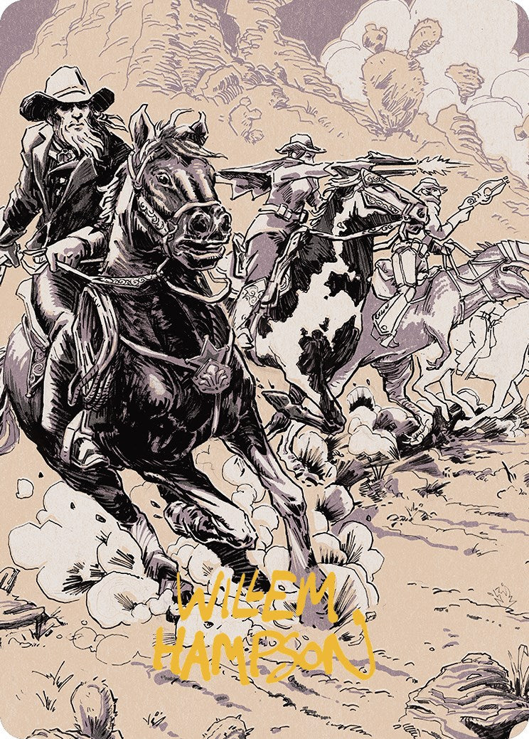 Overwhelming Forces Art Card (Gold-Stamped Signature) [Outlaws of Thunder Junction Art Series] | Exor Games Truro