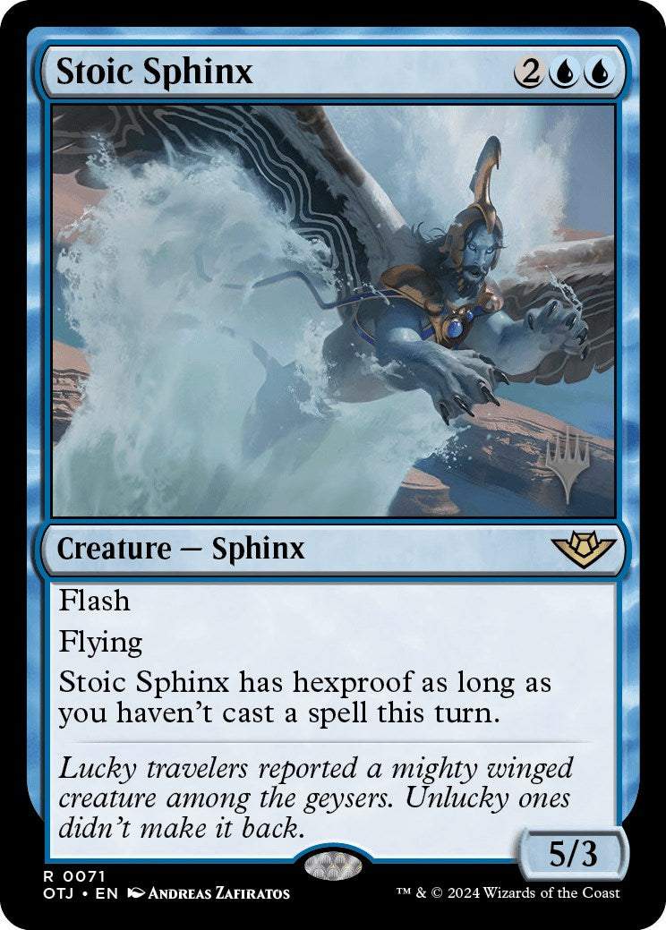 Stoic Sphinx (Promo Pack) [Outlaws of Thunder Junction Promos] | Exor Games Truro