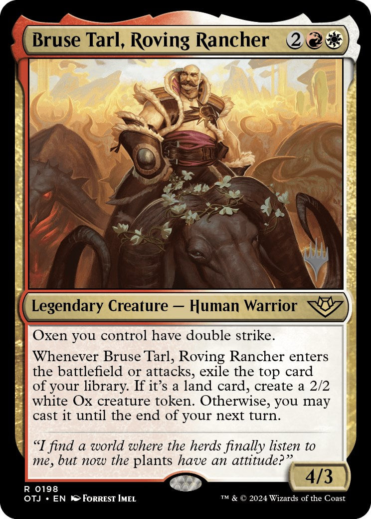 Bruse Tarl, Roving Rancher (Promo Pack) [Outlaws of Thunder Junction Promos] | Exor Games Truro