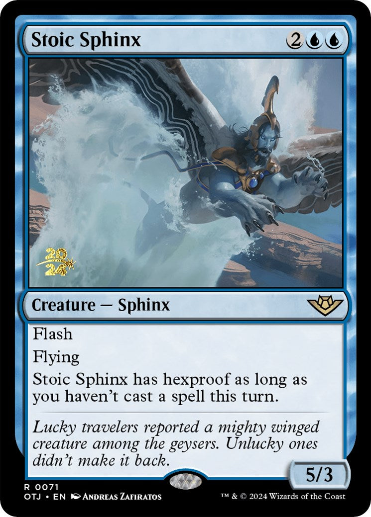 Stoic Sphinx [Outlaws of Thunder Junction Prerelease Promos] | Exor Games Truro