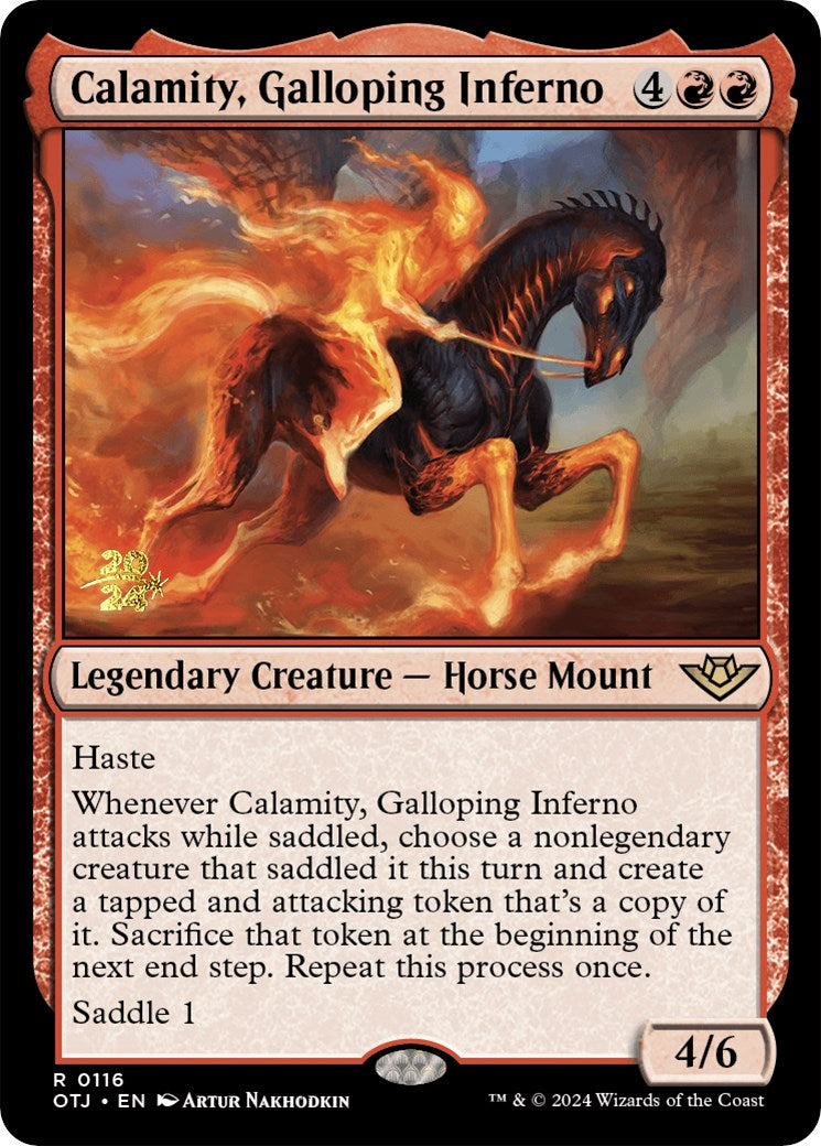 Calamity, Galloping Inferno [Outlaws of Thunder Junction Prerelease Promos] | Exor Games Truro