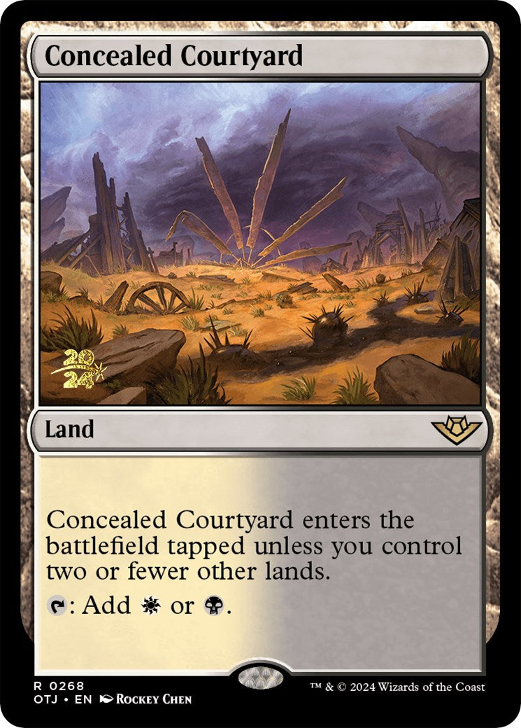 Concealed Courtyard (OTJ) [Outlaws of Thunder Junction Prerelease Promos] | Exor Games Truro