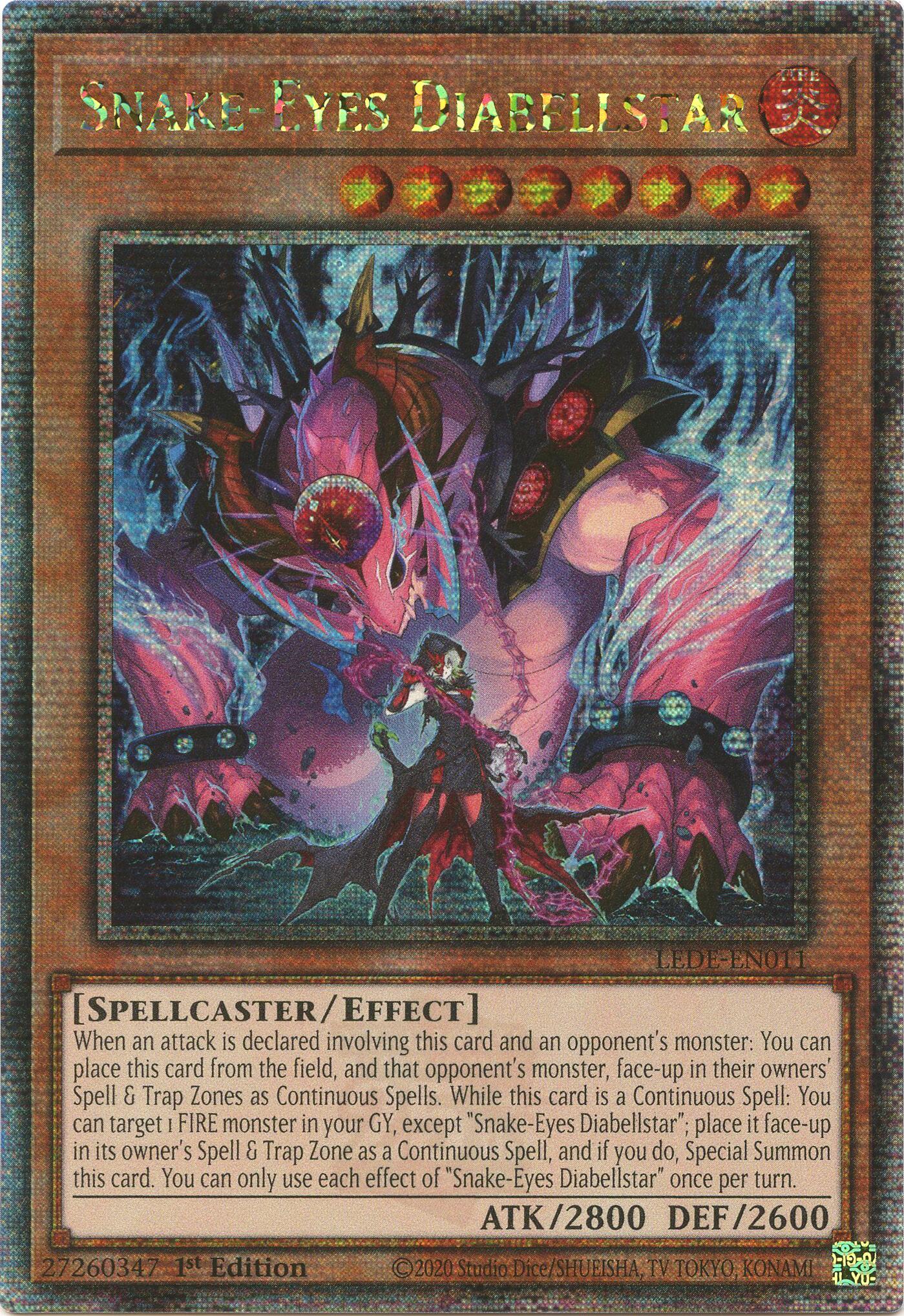 Snake-Eyes Diabellstar [LEDE-EN011] Quarter Century Secret Rare | Exor Games Truro