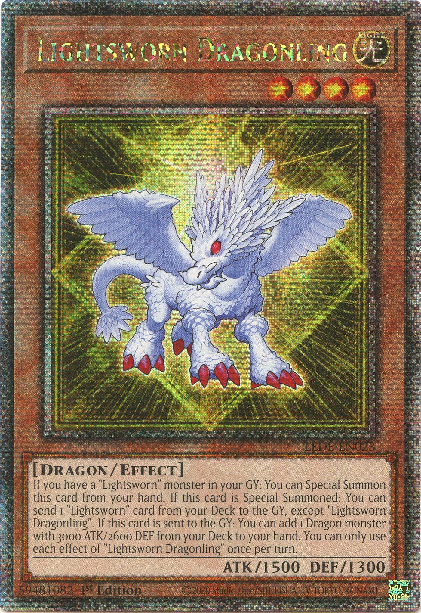 Lightsworn Dragonling (Quarter Century Secret Rare) [LEDE-EN023] Quarter Century Secret Rare | Exor Games Truro