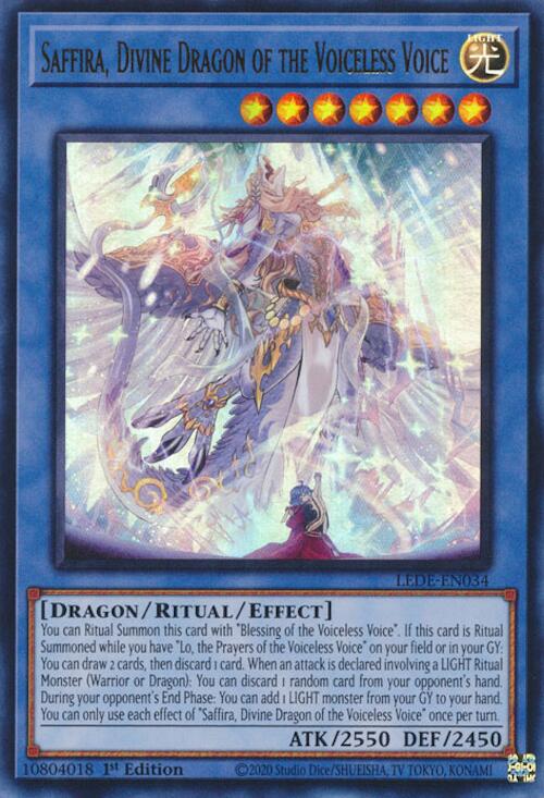 Saffira, Divine Dragon of the Voiceless Voice [LEDE-EN034] Ultra Rare | Exor Games Truro