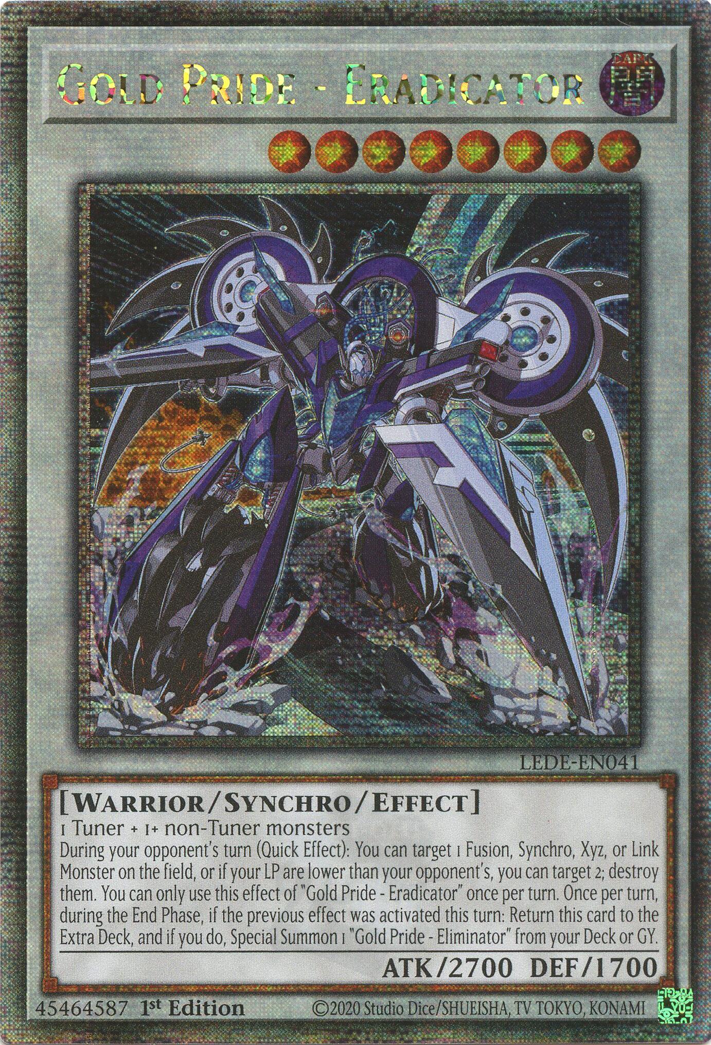 Gold Pride - Eradicator (Quarter Century Secret Rare) [LEDE-EN041] Quarter Century Secret Rare | Exor Games Truro