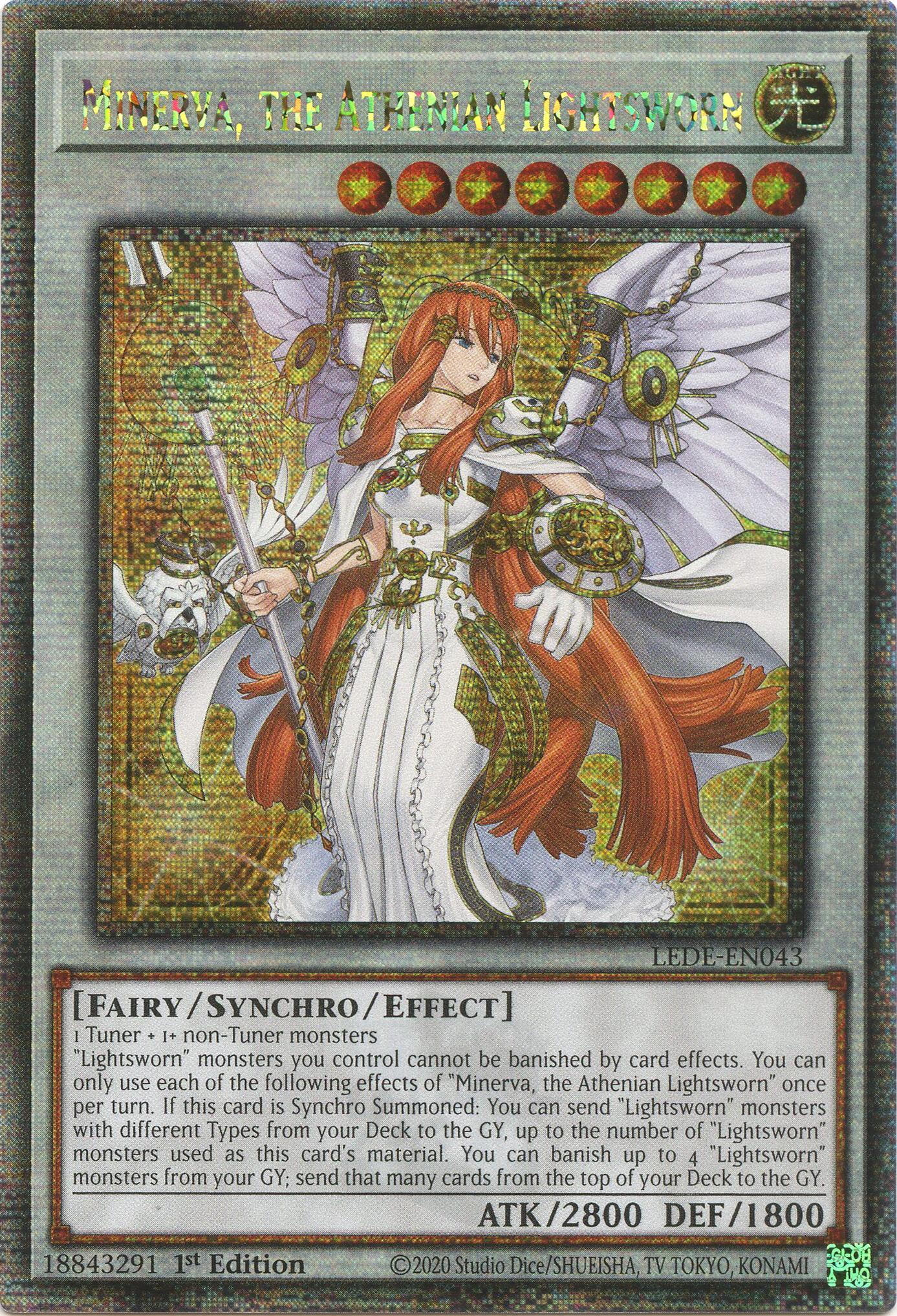 Minerva, the Athenian Lightsworn (Quarter Century Secret Rare) [LEDE-EN043] Quarter Century Secret Rare | Exor Games Truro