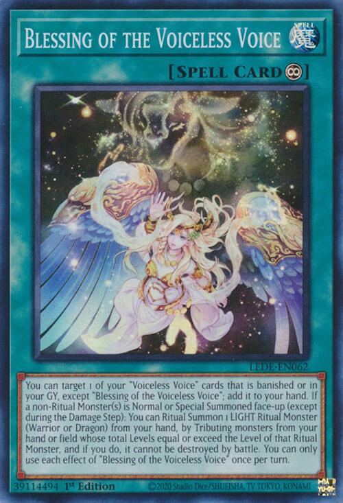 Blessing of the Voiceless Voice [LEDE-EN062] Super Rare | Exor Games Truro