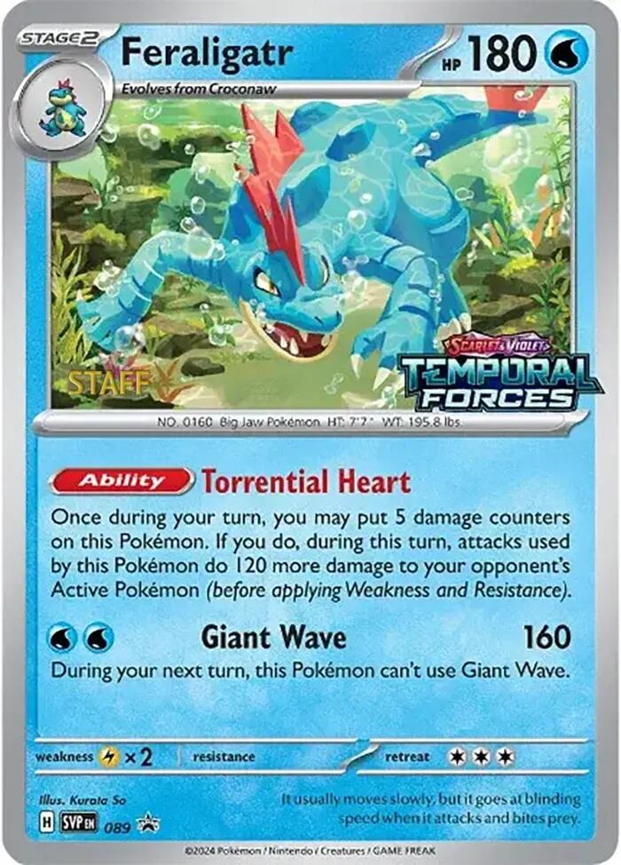 Feraligatr (089) (Staff Prerelease Promo) [Scarlet & Violet: Black Star Promos] | Exor Games Truro