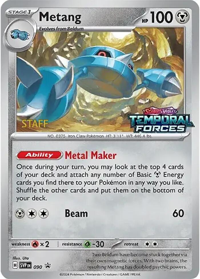 Metang (090) (Staff Prerelease Promo) [Scarlet & Violet: Black Star Promos] | Exor Games Truro