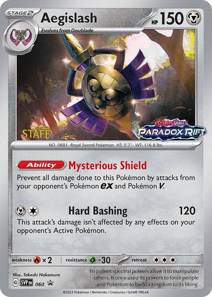 Aegislash (060) (Staff Prerelease Promo) [Scarlet & Violet: Black Star Promos] | Exor Games Truro