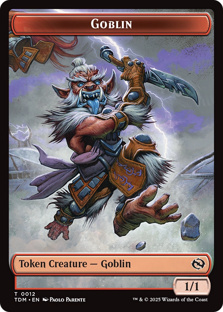 Goblin // Warrior Double-Sided Token [Tarkir: Dragonstorm Tokens] | Exor Games Truro