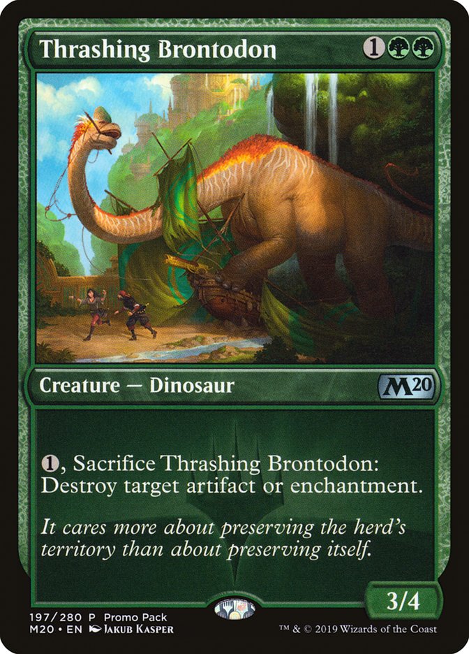 Thrashing Brontodon (Promo Pack) [Core Set 2020 Promos] | Exor Games Truro