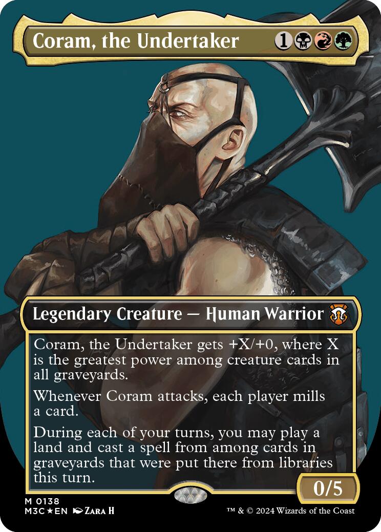Coram, the Undertaker (Borderless) (Ripple Foil) [Modern Horizons 3 Commander] | Exor Games Truro