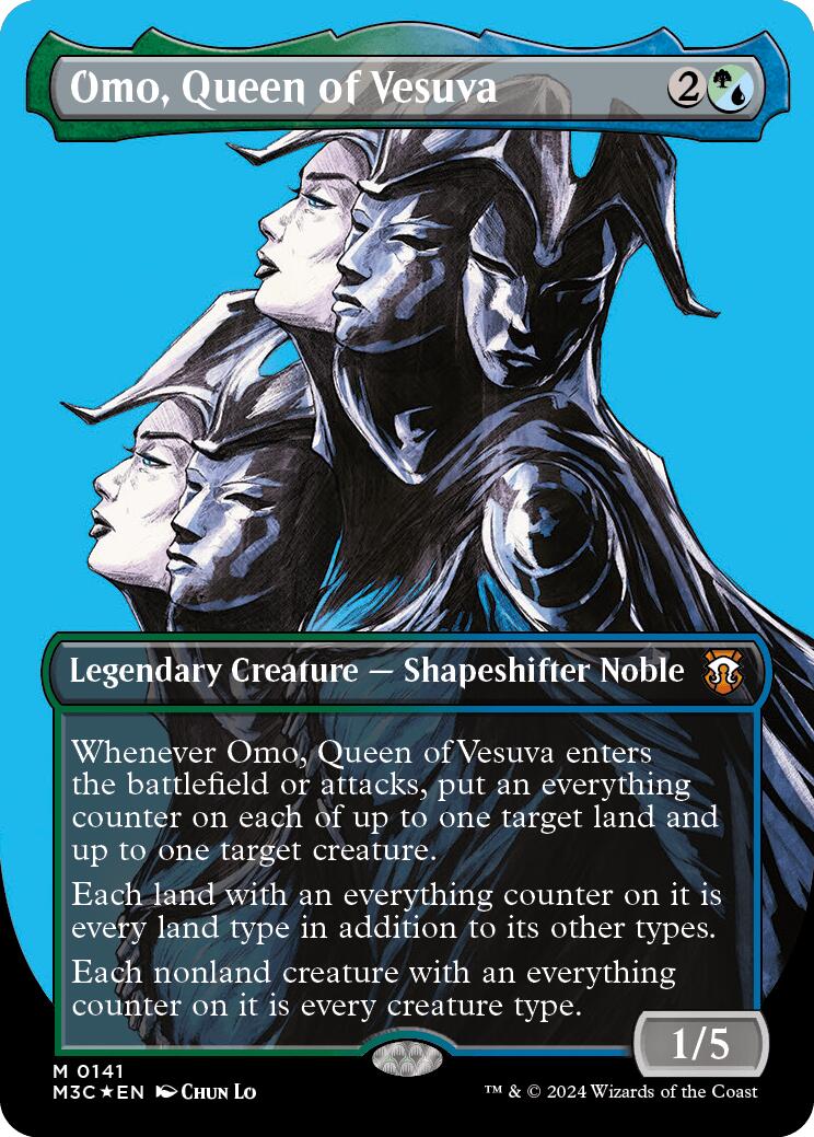 Omo, Queen of Vesuva (Borderless) (Ripple Foil) [Modern Horizons 3 Commander] | Exor Games Truro