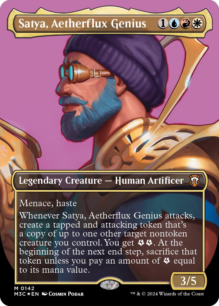 Satya, Aetherflux Genius (Borderless) (Ripple Foil) [Modern Horizons 3 Commander] | Exor Games Truro