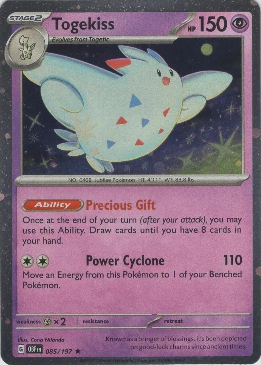 Togekiss (085/197) (Cosmos Holo) [Scarlet & Violet: Obsidian Flames] | Exor Games Truro