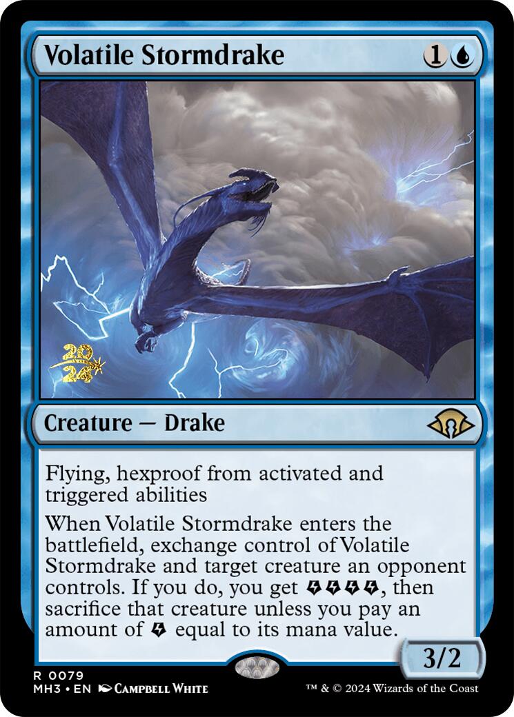 Volatile Stormdrake [Modern Horizons 3 Prerelease Promos] | Exor Games Truro