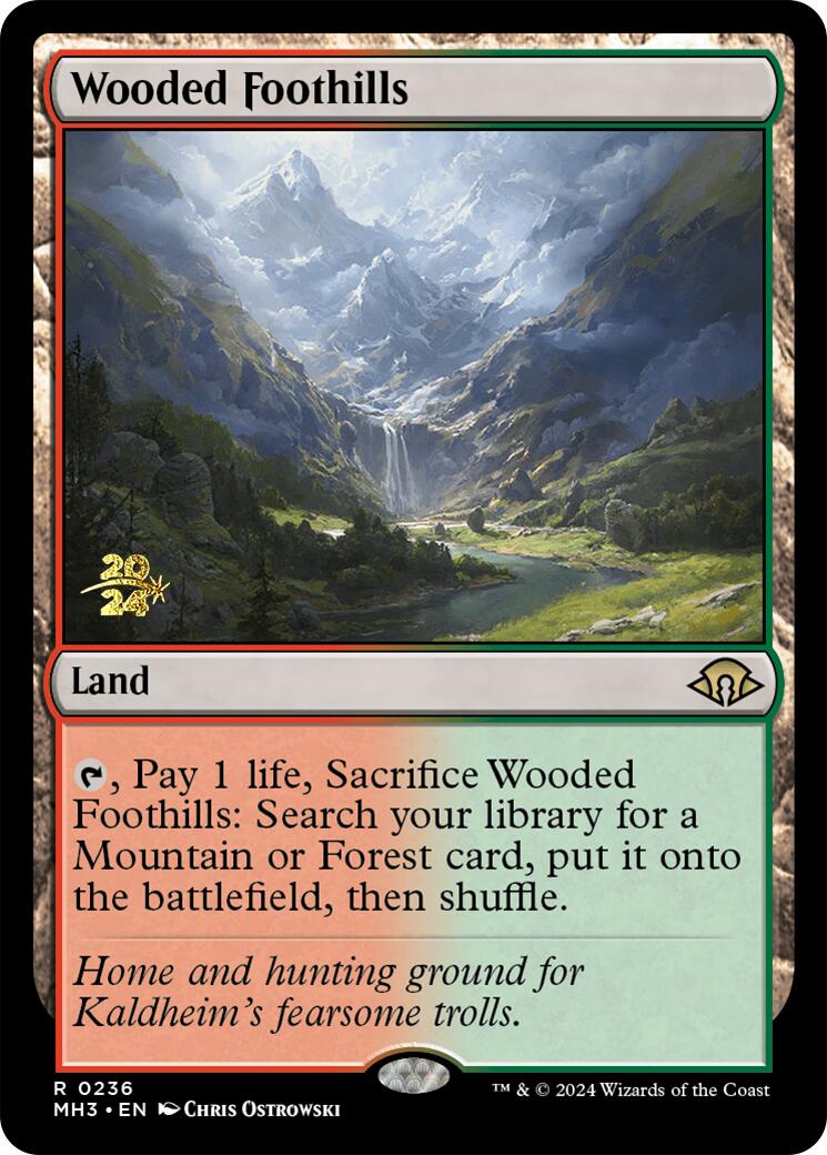 Wooded Foothills [Modern Horizons 3 Prerelease Promos] | Exor Games Truro