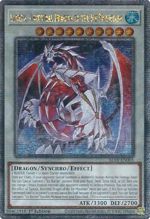 Lancea, Ancestral Dragon of the Ice Mountain (Quarter Century Secret Rare) [BLTR-EN005] Quarter Century Secret Rare | Exor Games Truro