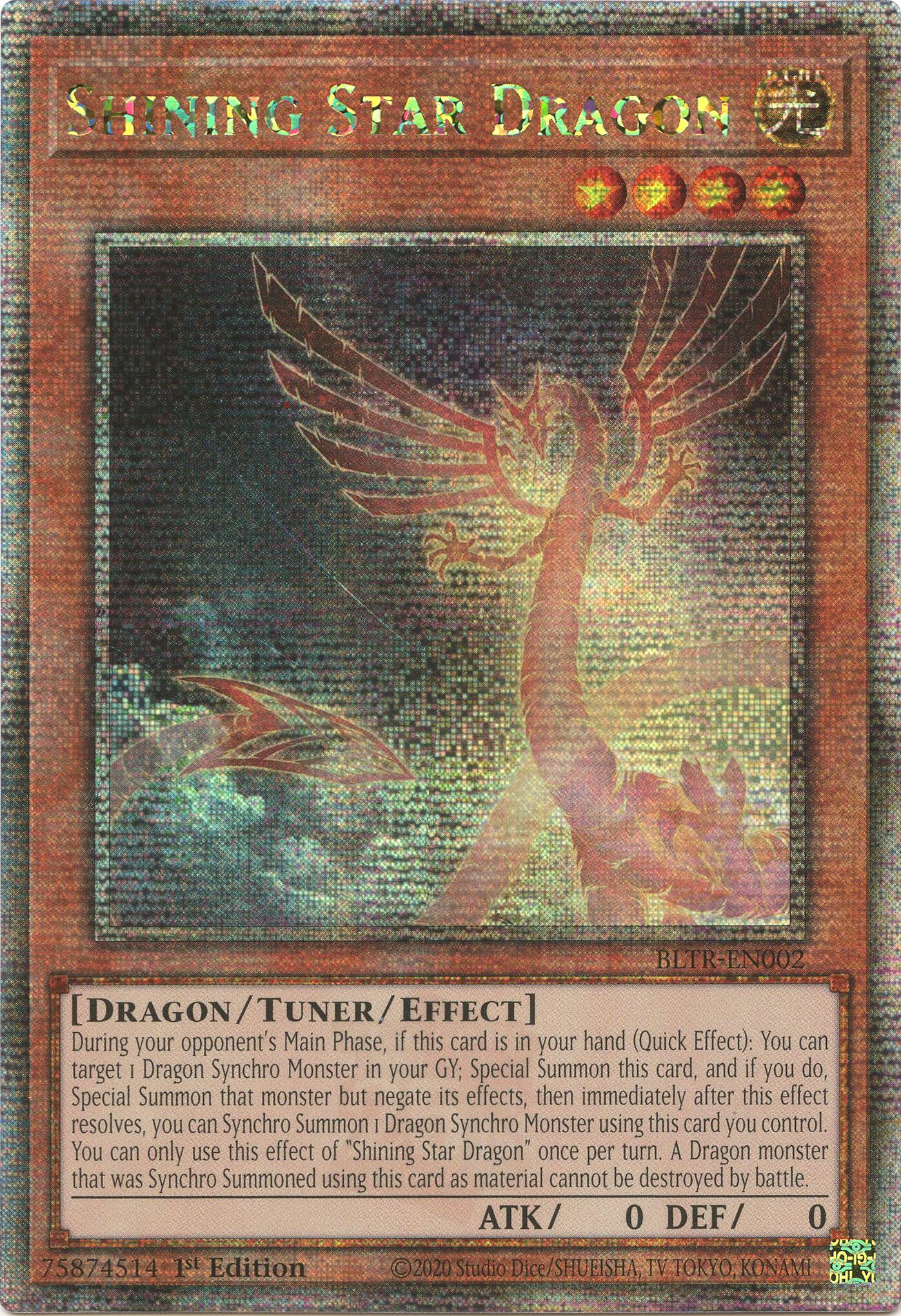 Shining Star Dragon (Quarter Century Secret Rare) [BLTR-EN002] Quarter Century Secret Rare | Exor Games Truro