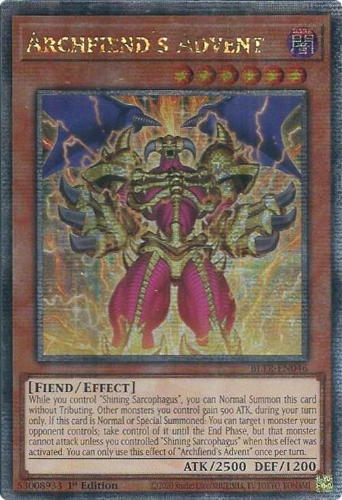 Archfiend's Advent (Quarter Century Secret Rare) [BLTR-EN046] Quarter Century Secret Rare | Exor Games Truro