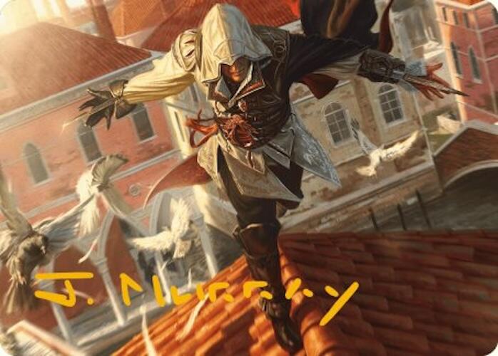 Ezio, Blade of Vengeance Art Card (Gold-Stamped Signature) [Assassin's Creed Art Series] | Exor Games Truro