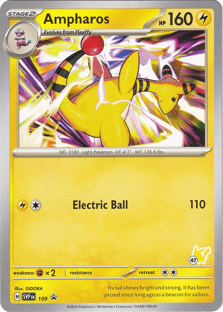 Ampharos (109) (Pikachu Stamp #47) [Battle Academy 2024] | Exor Games Truro