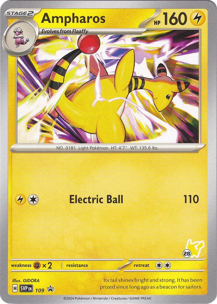 Ampharos (109) (Pikachu Stamp #28) [Battle Academy 2024] | Exor Games Truro