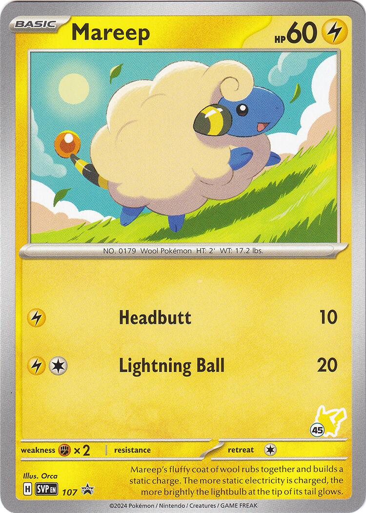 Mareep (107) (Pikachu Stamp #45) [Battle Academy 2024] | Exor Games Truro