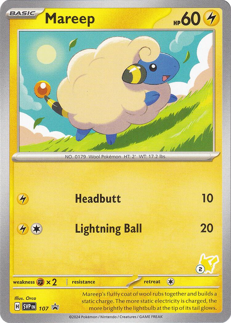 Mareep (107) (Pikachu Stamp #2) [Battle Academy 2024] | Exor Games Truro