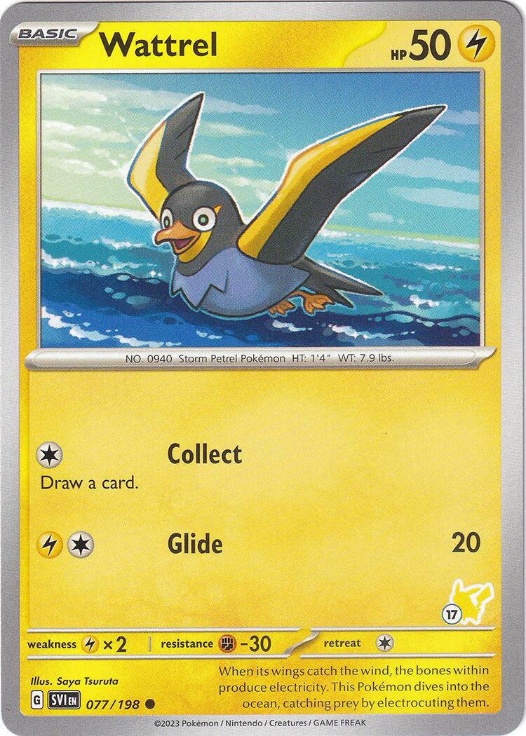 Wattrel (077/193) (Pikachu Stamp #17) [Battle Academy 2024] | Exor Games Truro