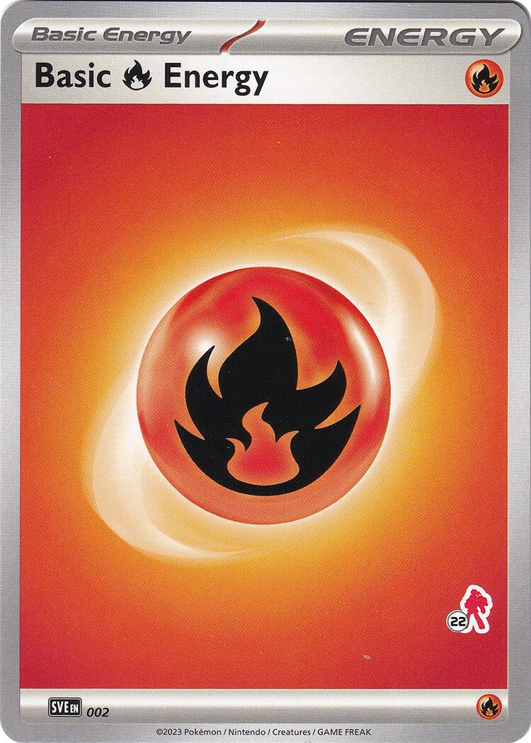 Basic Fire Energy (002) (Armarouge Stamp #22) [Battle Academy 2024] | Exor Games Truro