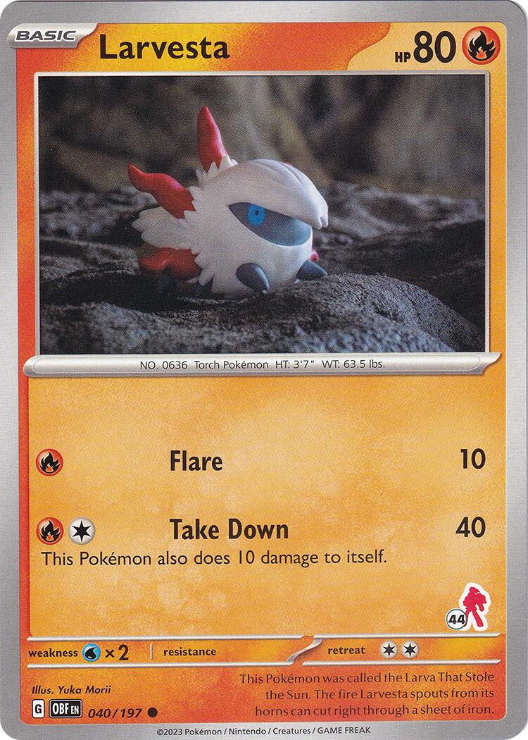 Larvesta (040/197) (Armarouge Stamp #44) [Battle Academy 2024] | Exor Games Truro
