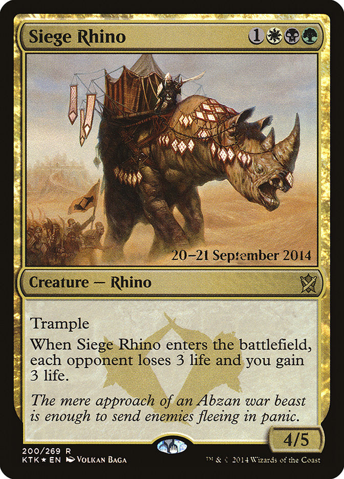 Siege Rhino [Khans of Tarkir Prerelease Promos] | Exor Games Truro