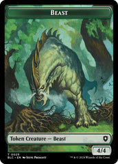 Cat // Beast (025) Double-Sided Token [Bloomburrow Commander Tokens] | Exor Games Truro