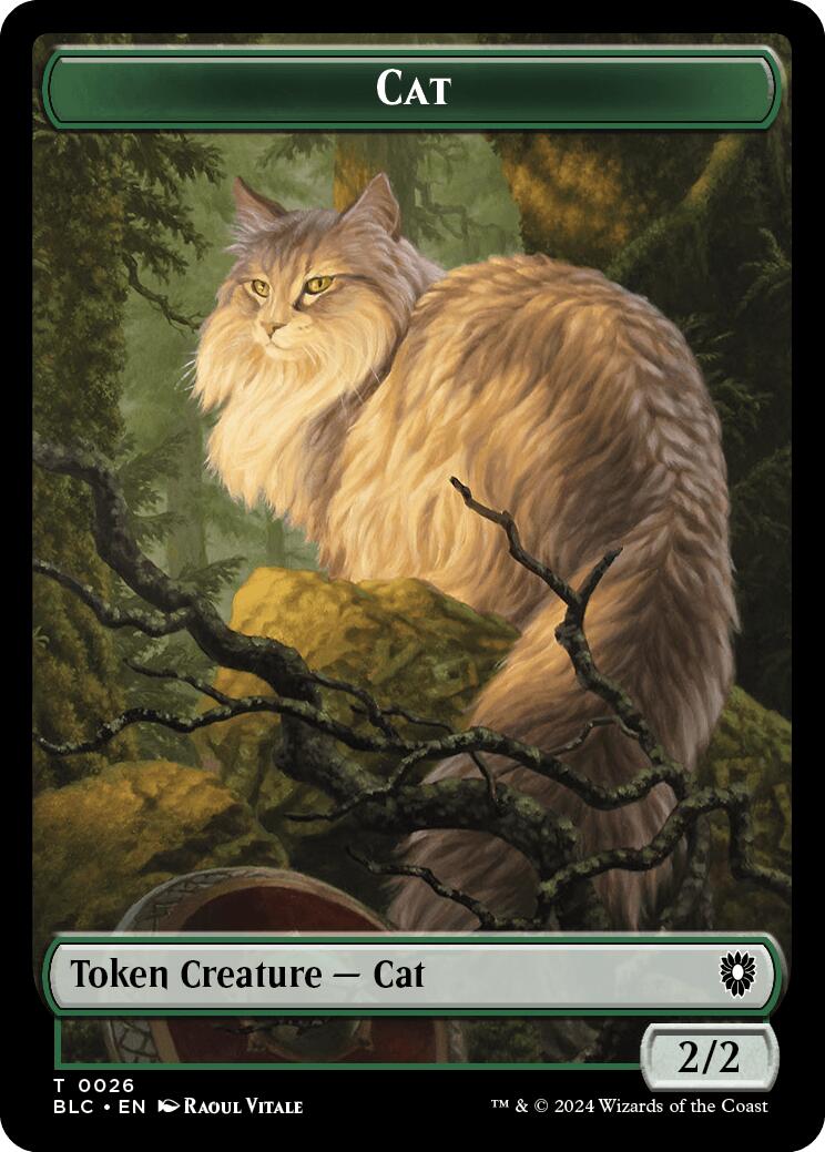 Cat // Beast (025) Double-Sided Token [Bloomburrow Commander Tokens] | Exor Games Truro