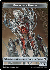 Phyrexian Golem // Faerie Double-Sided Token [Bloomburrow Commander Tokens] | Exor Games Truro