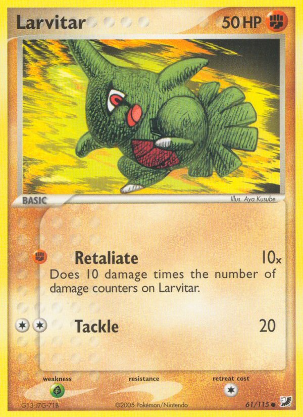 Larvitar (61/115) [EX: Unseen Forces] | Exor Games Truro